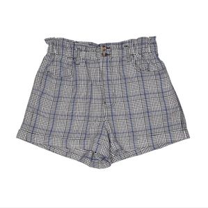 American Eagle Plaid Paper Bag Women's Cuffed Shorts | Size 14